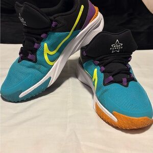 Nike Kids Sneakers in Teal with Yellow, Purple & Orange Accents